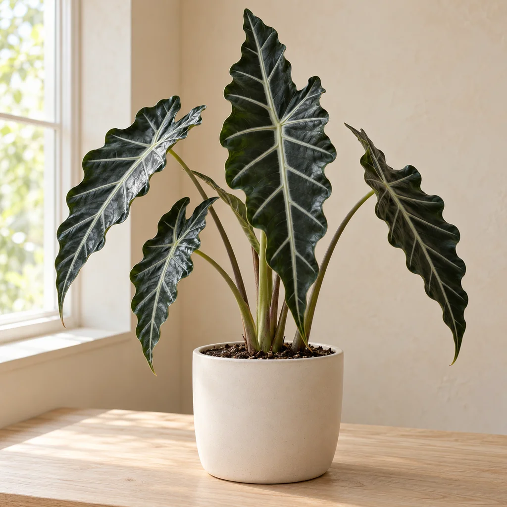 Alocasia sanderiana — Kris plant