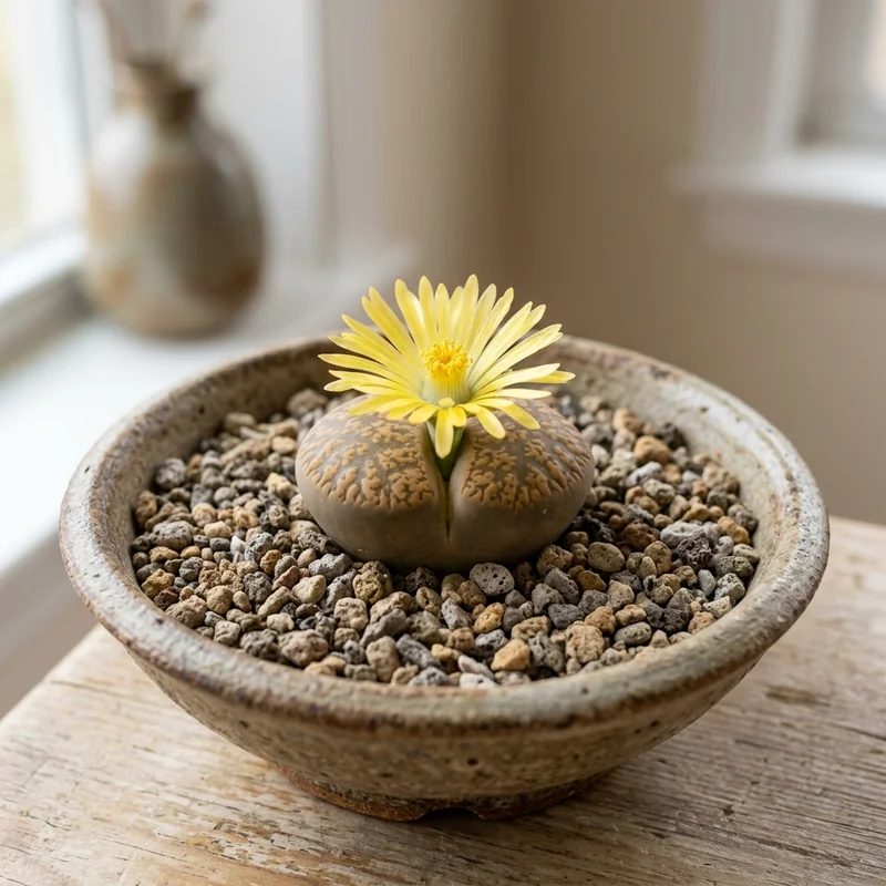 Lithops pseudotruncatella — Żywe kamienie (Litops)